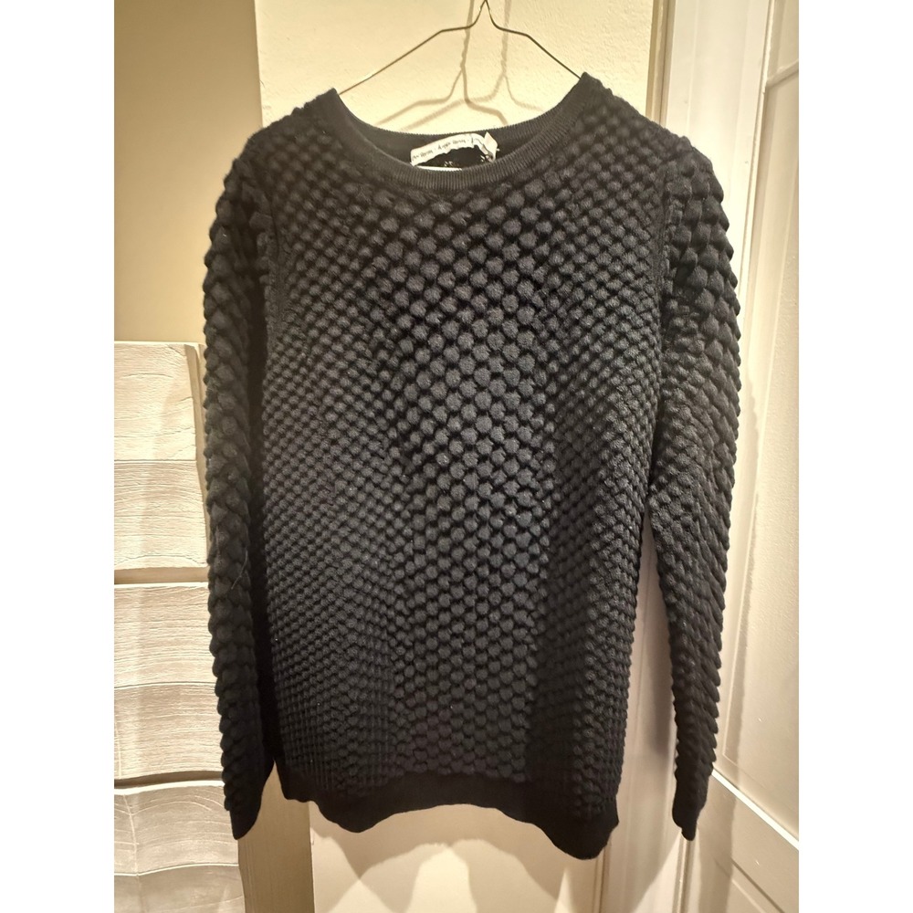 & Other Stories Black Bubble Popcorn Knit Textured Crewneck Sweater Womens M